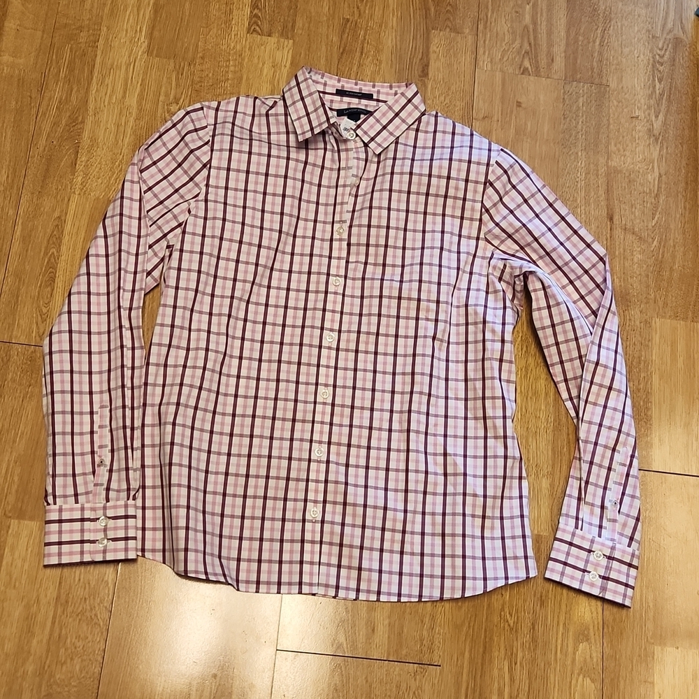 NWT Lands' End Tattersall button front sz 12
